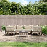 Maison Chic Seti vrtnega pohištva - Vrtna garnitura 7-delna z blazinami antracit poli ratan, (21797023) | Shoptok.si