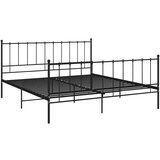 Furnova Posteljni okvir črn kovinski 200x200 cm, (21931730) | Shoptok.si