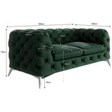 Ropez Temno zelena žametna sedežna garnitura 185 cm Chelsea – | Shoptok.si