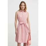 Polo Ralph Lauren Bombažna obleka roza barva, 211943505