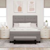 Posteljni okvir z vzmetnico Set 2 Siva Tkanina 140 x 200 cm, (22067044) | Shoptok.si