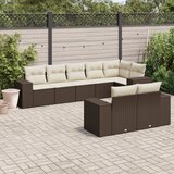 8-dijelni set vrtnih sofa s jastucima smeđi od poliratana | shoptok.hr