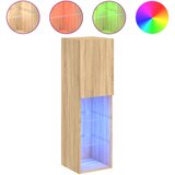 Maison Chic TV omarica - TV stojalo - Televizijska omarica z LED lučmi sonoma hrast 30,5x30x102 cm, (21700568) Cene