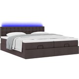 vidaXL Okvir kreveta s madracima tamnosmeđi 200x200cm tkanine | shoptok.hr