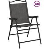 Maison Chic Zložljivi Vrtni Stoli - Stol za vrti 8 kosov melanž sivi jeklo in tekstil JS3225, (21875903) | Shoptok.si