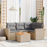Maison Chic Seti vrtnega pohištva - Vrtna garnitura - Vrtni pohištvo set 5-delna z blazinami bež poli ratan, (21816549) | Shoptok.si