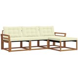  Set vanjskih sofa 4 kom. Prirodna i krem Smeđa 254 x 162,5 x 73 cm | shoptok.hr