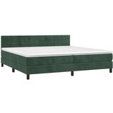  Box spring postelja z vzmetnico temno zelena 200x200 cm žamet, (20901167) | Shoptok.si
