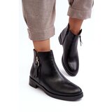 EVENTO Women's Leather Flat Boots Black Vasica | shoptok.hr