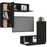  4-dijelni set TV ormarića od iverice crni | shoptok.hr