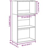  Regal za knjige boja starog drva 60x30x114 cm konstruirano drvo | shoptok.hr
