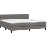  box spring s madracem LED sivi 200x200cm od umjetne kože | shoptok.hr