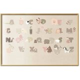  Plakat - Beige Alphabet 60x40 Zlatni okvir | shoptok.hr