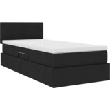  Krevet s prostorom za pohranu s LED-om Crna 90 x 200 cm tkanina | shoptok.hr