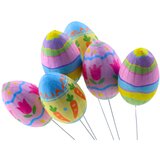  Easter Eggs on Wire Pick Carrot Tulips Decoration Colorful 6pcs | shoptok.hr