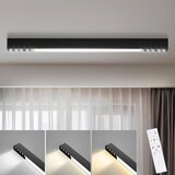 Nettlife LED stropna svetilka črne barve 25W dolga moderna zatemnljiva svetilka za dnevno sobo z daljinskim upravljalnikom 80CM za pisarno/spalnico, (22111306) | Shoptok.si