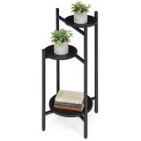 ModernHome metalni stalak za cvijeće trokatni, crni | shoptok.hr