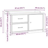 vidaXL klop v preddverju "SANDNES" Bela 87x40x50 cm masivni les bor | Shoptok.si