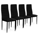  Set od 4 stolice s oblikovanim naslonom od crnog baršuna | shoptok.hr