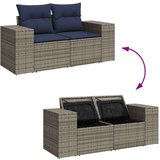 vidaXL 9-dijelni set vrtnih sofa poliratan i bagrem s jastucima sivi | shoptok.hr
