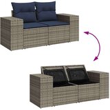 vidaXL Vrtna sedežna garnitura z blazinami 9-delna siv ratan/akacija | Shoptok.si