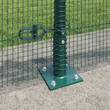 vidaXL Zavarena Ograda s 13 Stubovima s Flanšama Zelena 0.6x50 m Čelik | shoptok.hr