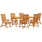  Vrtni set za objed 7 kom. Smeđa Čvrsto drvo akacije 180 x 90 x 75 cm | shoptok.hr