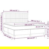  Krevet box spring s madracem LED krem 160x200 cm od tkanine | shoptok.hr