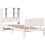 vidaXL Knjižna postelja brez vzmetnice bela 90x190cm trdna borovina | Shoptok.si
