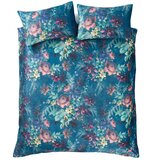 Catherine Lansfield Zelenomodra žametna podaljšana posteljnina za zakonsko posteljo 230x220 cm Bridgerton Romantic Floral – | Shoptok.si