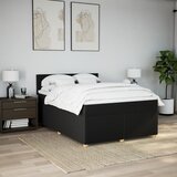 Krevet s oprugama i madracem crni 140x200 cm od tkanine | shoptok.hr