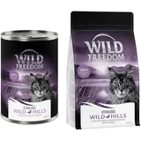 Wild Freedom mokra hrana 12 x 400 g + suha hrana 400 g po posebni ceni! - Wild Hills Sterilised - piščanec z raco + Sterilised raca - brez žit