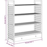  Stalak za cipele s ladicom 70x27x81 cm od masivnog drva oraha | shoptok.hr