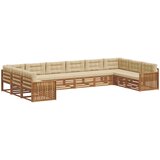  Setovi sofa s jastukom 8 pcs Prirodna i bež Čvrsto drvo akacije | Eponuda.com
