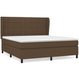  Box spring postelja z vzmetnico temno rjava 160x200 cm blago, (20899812) | Shoptok.si