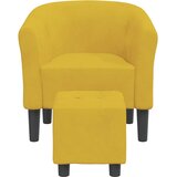  Zaobljena fotelja s tabureom žuti baršunasta | shoptok.hr