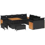  Sjedeća garnitura za vrt s jastukom 13 pcs Crna | shoptok.hr