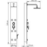 PANEL za tuširanje od stakla 8 x 42,1 x 120 cm crni | shoptok.hr