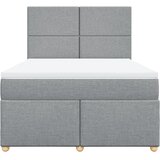  Krevet box spring s madracem svjetlosivi 140x200 cm od tkanine Slike