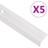 vidaXL Obroba za stopnice L-oblike 5 kosov aluminij 100 cm srebrna Cene