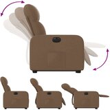 vidaXL Električni naslonjač na podizanje od tkanine smeđi | shoptok.hr