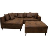 MID.YOU Ecksofa inkl. Hocker, mikrovlakna rjava | Shoptok.si