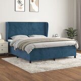 Maison Chic Box spring postelja - Vzmetna postelja z vzmetnico temno modra 180x200 cm žamet SL15720, (21902039) | Shoptok.si