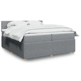 vidaXL Krevet s oprugama i madracem svjetlosivi 200 x 200cm od tkanine | shoptok.hr