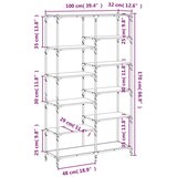 vidaXL Knjižna polica črna 100x32x170 cm inženirski les in železo | Shoptok.si