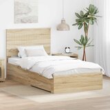  Krevetna konstrukcija s ladicama Sonoma hrast 100 x 200 cm | shoptok.hr