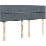 vidaXL Otomanska postelja z vzmetnico&LEDs temno siva 140x200cm žamet | Shoptok.si