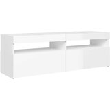 TV ormarić s LED svjetlima visoki sjaj bijeli 120x35x40 cm | shoptok.hr
