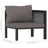  Modularna kutna sofa od poliratana s lijevim naslonom antracit | shoptok.hr