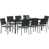  Set od 5 Crna Poli ratan Srednja Izdržljivo Vrtna stolica | shoptok.hr